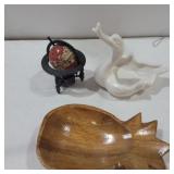 Globe pencil sharpener, small wood pineapple dish