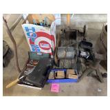 Tools, ratchet, sockets, jack-stand, hot shot