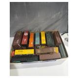 vintage HO scale model freight cars, including