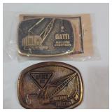 2 Gatti and amsco machine erectors belt buckles