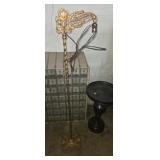 Metal base ornate floor lamp