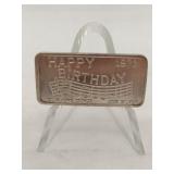 1973 happy birthday Great lakes mint  .999 fine