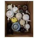 vintage and antique teapots, some hand painted