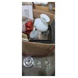 Canning jars, lamp shade serveing trays and