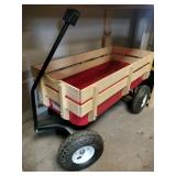 Red wagon excellent shape wood sides
