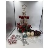 Eight candle holder metal Christmas tree with