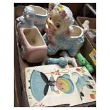 Ruben's lamb & baby vintage ceramic planters &