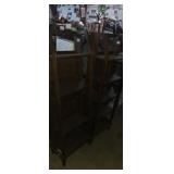 2 small wooden folding display shelfs (one
