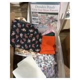 Fabric remnants & table top decor pattern,