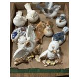 Mix of marked ceramic bird figurines, Taiwan