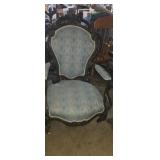 Medallion back arm chair with broken leg