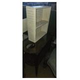 Small Side table and wicker shelf