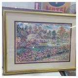 Framed William Bradley collier print 28in x 22in