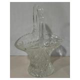 Princess House diamond cut crystal glass basket