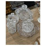 Cut crystal vanity or dressing table set items,