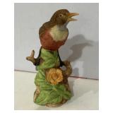 Perched bird porcelain figurine marked UCGC
