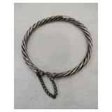 Silver twisted hinged bangle bracelet safety