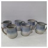 6 handmade pottery mugs