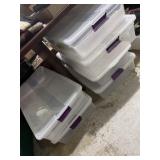6 clear plastic sterilite clear view totes with