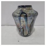 Blown glass vase 6.5in tall