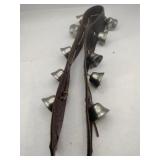 Sleigh bells on leather strap 29' long