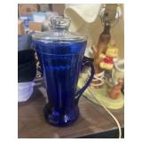 cobalt blue glass pitcher