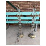 Two vintage lamps , one is 53 inches tall, the