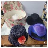 3 hats with hat boxes 2 Mary Jean and 1 Liz