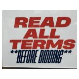 PLEASE READ ALL TERMS BELOW BEFORE BIDDING