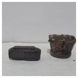Treasure chest and trolley metal banks