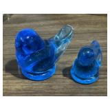 'Bluebird of Happiness' art glass figurines 3.5'