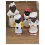 Japan vintage Black Americana salt, pepper, &