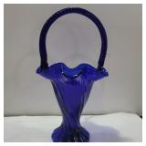 Fenton cobalt blue basket 11in