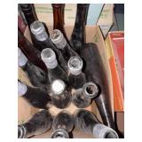 Old brown wine bottles