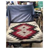 30x30 vintage hand-woven Navajo wool textile
