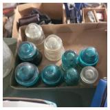 7 insulators blue and clear