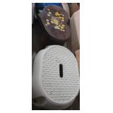 Wooden painted and plastic stool