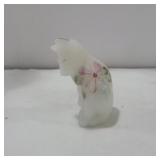 Fenton Hand painted cat paperweight 4in tall