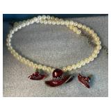 Red Hat Society costume jewelry necklace/earrings