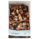 various copper plumbing pipe fittings, primarily