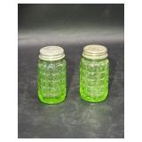 Hazel Atlas UV glass salt and pepper shakers