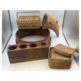 Nesting baskets, vintage softer, & other wooden &