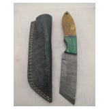 Damascus style skinning  Knife w/ sheath   4'