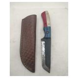 Damascus style skinning  Knife w/ sheath   4'