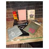 Group of office items, baby/birthday books, AmEx