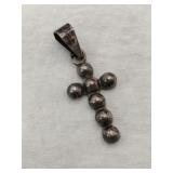 Silver cross pendant marked 925.   110oz