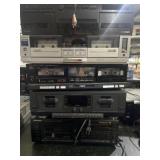 4 duel, tape deck players and pioneer 12 disc CD