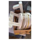Fowl stuff white Gamma Seal bucket lids, which