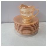 Fire king luster glass 10 saucers and 1 creamer