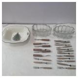 Spode dish, princess spoon rest dishes, hors